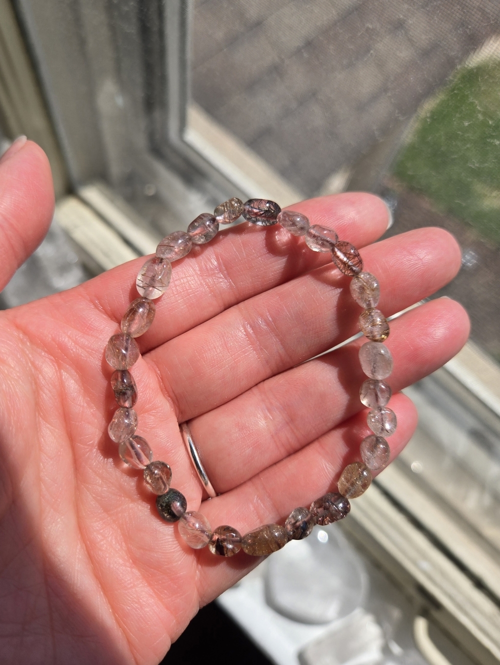 Tumbled Bead Mixed Rutile Bracelet